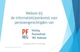 Welkom bij de informatiebijeenkomst voor ... · Uw gastheer Pierre van den Berg presentatiepensioenfonds NEG Nederland 2019 1. ... Peter Schimmel Fré van Heuvelen ... Ingrijpende