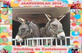 JAARVERSLAG 2016 · Op 30 mei hield Jacqueline van den Berg de workshop ‘Door EzelsOgen’ die door 15 (toekomstige) ezelbezitters bezocht werd. Er zijn 2 nieuwsbrieven uitgekomen.
