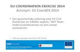 EU COORDINATION EXERCISE 2014 [Compatibiliteitsmodus] · EU COORDINATION EXERCISE 2014 Acronym: EU CoordEX2014 • Een gezamenlijke oefening voor EU Civil Protectionen UNDAC experts,