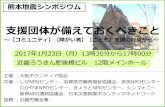 支援団体が備えておくべきこと - rokin.or.jp2017/02/17  · 熊本地震における コミュニティ・障がい者・こども 支援の経験から学ぶ ・発災直後や復旧活動中に、何が起こったか？