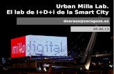 Urban Milla Lab. El lab de I+D+i de la Smart City · 2013. 6. 6. · “smart city” Displays – Visualización Redes #opendata Ecosistema de innovación (Incubadoras + talento)