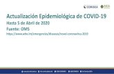 Actualización Epidemiológica de COVID-19comisca.net/sites/default/files/20200405 Actualización...Bolivia (Plurinaticnal State of): ICS Paraguay:9S Uruguay:C9ê Chile:ü1S1 Falkland
