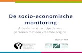 De socio-economische monitoring · 2014. 2. 18. · De socio-economische monitoring Arbeidsmarktparticipatie van personen met een vreemde origine 28 januari 2014