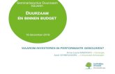 DUURZAAM BINNEN BUDGET - Leefmilieu Brussel · 2016. 12. 12. · PRESENTATIE •Het financiële analyseveld voor investeringen in ... •Voorbeeldgebouw 2013 •Oplevering fase 1