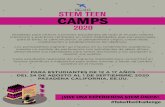 STEM Teen Camps 2020 Esp - Aplicaciones Extraordinarias …aexa.biz/uploads/3/4/3/1/34316986/stem_teencamps_2020_es.pdf · 2020. 3. 4. · generación, supercomputadoras y laboratorios