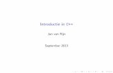 Introductie in C++liacs.leidenuniv.nl/~rijnjnvan/ds2013/assets/DS_Cpp.pdfI Met goed gebruik van classes zijn geen globale variabelen nodig I Functies bevatten bij voorkeur hooguit