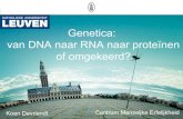 Genetica: van DNA naar RNA naar proteïnen of omgekeerd?€¦ · Genetica: van DNA naar RNA naar proteïnen of omgekeerd? Koen Devriendt Centrum Menseljke Erfelijkheid. Francis Crick