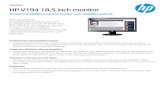 HP V194 18,5 inch monitor Datasheet | HP V194 18,5 inch monitor HP V194 18,5 inch monitor Specificatietabel