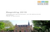 New Begroting 2019 - Holland Rijnland · 2018. 7. 9. · Agenda 2016-2020 is uitgewerkt en geactualiseerd. De begroting is passend binnen het afgesproken financiële kader. Aangezien