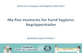 My five moments for hand hygiene: begrippenkader...Begrippenkader “My five moments for hand hygiene”• Het theoretisch kader is een duidelijk, sterk én eenvoudig begrippenkader
