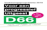 Verkiezingsprogramma 2018 Voor een progressief Uitgeest · 2018. 2. 10. · D66 is voor een progressief Uitgeest! De gemeente staat de komende tijd voor grote uitdagingen en kan deze