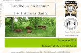 Landbouw en natuur: 1 + 1 is meer dan 2€¦ · Belmundo 2016 16 maart 2016, Vooruit, Gent  - Edinburgstraat 26 - 1050 Brussel - 02/893 09 60 Benny Van de Velde benny@wervel.be