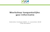 Workshop toegankelijke geo-informatie - Gebruiker Centraal · 2019. 3. 13. · Vanaf 1 juli 2018 nieuwe wetgeving in werking (Tijdelijk besluit ‘Digitale toegankelijkheid overheid’):