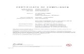 Elektromotoren von AC Motoren | 150.000 Elektromotoren auf Lager · 2018. 6. 20. · CERTIFICATE OF COMPLIANCE Certificate Number Report Reference Issue Date Isued to: This is to