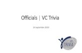 Officials | VC Trivia · 2020. 1. 30. · Voor de wedstrijd: Coach/aanvoerder -> team info invullen Scheidsrechter -> ID spelers en coach bevestigen Officials invullen Tijdens wedstrijd: