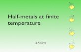 Half-metals at ﬁnite temperature...Inleiding Door verkleining worden oppervlakken en grenslagen steeds belangrijker. Nieuwe, kwantum mechanische, effecten gaan een rol spelen. Dit
