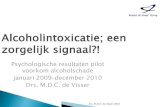 Psychologische resultaten pilot voorkom alcoholschade ...wes-rotterdam.nl/symposium_2012_files/Visser - Alcoholintoxicatie... · Algemeen ziekenhuis Evaluatiegesprek Evt. telefonisch