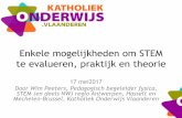 Enkele mogelijkheden om STEM...Enkele mogelijkheden om STEM te evalueren, praktijk en theorie 17 mei2017 Door Wim Peeters, Pedagogisch begeleider fysica, STEM (en deels NW) regio Antwerpen,