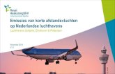 Emissies van korte afstandsvluchten op Nederlandse luchthavens · passagiers weergegeven, tot 750km, verder dan 750km en buiten Europa n Voor het onderdeel top bestemmingen voor vluchten