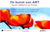 De kunst van ARTart-psy.nl/wp-content/uploads/2016/06/Presentatie-ART-02... · 2016. 6. 7. · De kunst van ART (1) • Achter/door symptomen en gedrag kunnen kijken en echt contact