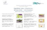 Egalité des chances diversité - inclusioncrede-vd.ch/wp-content/uploads/2018/11/Egalite_chance_PEP_2018.… · 2 1. Livres BEDOIN, D., JANNER-RAIMONDI, M. (2017), Parcours d'inclusion