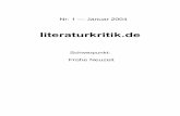 Nr. 1 Januar 2004 - literaturkritik.de Nr 2004-01.pdf · Milan Kunderas Theater-Variation von Diderots „Jacques le Fataliste“ / Von Maja Rettig.....133 . 5 Vorwärts ist überall