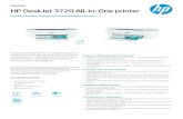 HP DeskJet 3720 All-in- One printerDe mobiele app HP All-in- One Printer Remote die moet worden gedownload is compatibel met iPhone® 4 en later, iPad® 4e generatie, iPad mini , iPad