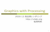 Graphics with Processing - viLab · 2020. 7. 6. · 13.4*高品質レンダリング 目的別レンダリング pリアルタイムレンダリング n3Dゲーム←ユーザが操作