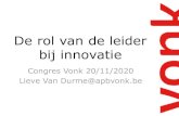 Congres Vonk 20/11/2020 Lieve Van Durme@apbvonk · 2020. 11. 23. · verleden gericht. Omdat we toen iets ... – Teams worden niet gebouwd want mensen zijn geen bouwmaterialen –