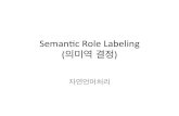Seman&c(Role(Labeling( 의미역 결정)(leeck/NLP/SRL.pdf · 2016. 8. 31. · Structure(Parser 기반 SRL 보다 성능이 더 좋음(Korean(SRL(보유 기술(• Korean(PropBank(기반