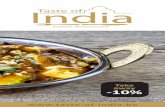HOOFDGERECHT Lam - Taste Of IndiaDal Makhni € 11,50 Drie soorten linzen bereid in kruiden, boter, room Dal Tadka (vegan) € 10,50 Gele linzen met tomaat, ajuin, look en gembersaus
