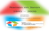 Namen en Jaren 1845 2020 · Namen en Jaren 2020 Voorwoord bij de 14e uitgave van Namen en Jaren Uitgave van de Unie van Baptistengemeenten in Nederland Na het overlijden van de grondlegger
