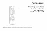 Wireless Remote Controller AW-RM50G3... · 品番 aw-rm50g このたびは、パナソニック製品をお買い上げいただき、まことにありがとうございます。