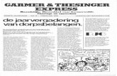 GARMER 8& TBESINGEB EXPRESS · 2019. 10. 16. · GARMER 8& TBESINGEB EXPRESS Maandelijks Nieuwsblad voor Garmerwolde, Thesinge en omstreken EERSTE JAARGANG - NO 12-FEBRUARI 1976 VERSCHIJNT