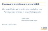 Het ontwikkelen van een investeringsbeleid voor hernieuwbare … · 2019. 1. 24. · Johan Elsen Directeur Oikocredit België Brussel, 1 februari 2018 . Programma • Voorstelling