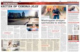 KRITIEK OP ’CORONA-JOJO’ · 2020. 11. 10. · huizen hebben woens-dag iets minder corona-patiënten binnengekre-gen. In totaal behande-len de Nederlandse ziekenhuizen nu 2572