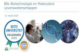 BSc Biotechnologie en Moleculaire Levenswetenschappen · 2020. 3. 20. · Biotechnologie Moleculaire ... wat ze doen! Moleculen karakteriseren Fundamenten eerst Om bijvoorbeeld fotosynthese