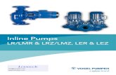 Inline Pumps - Lenntech Design features LR, LMR: m Single stage volute casing pump in Inline design