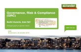 Governance, Risk & Compliance (GRC)...GRC: governance, risicomanagement & beheersing, compliance, quality assurance, crisismanagement, privacy & security, datagovernance, business