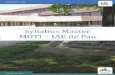 Syllabus Master MOTI – IAE de PauAnne Brygoo, Maryse Pelletier, Michèle Soria, Dunod , DL 2007, 1 vol. (VI-234 p.), ISBN : 978-2-10-050799-3 − "VBA Excel 2007 : programmer sous