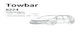 Towbar · 6224 Volkswagen • Touran (1T2+1T3) 11/2006-> Towbar • Touran (Blue Motion) (1T3) 2010->