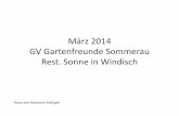März 2014 GV Gartenfreunde Sommerau Rest. Sonne in Windisch