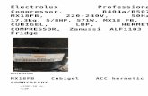 Electrolux Professional Compressor, R404a/R507, MX18FB ...