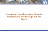 De rol van de Algemene Directie Toezicht op het Welzijn op ...