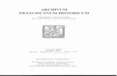 ARCHIVUM FRANCISCANUM HISTORICUM