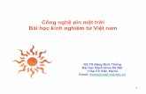 Công nghệ pin mặt trời Bài học kinh nghiệm từ Việt nam