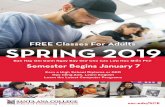 FREE Classes For Adults SPRING 2019