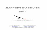 RAPPORT D'ACTIVITÉ 2007