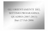 QUADRO (2007-2013) SETTIMO PROGRAMMA