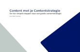 Content met je Contentstrategie - Frankwatching  met je Contentstrategie De vier simpele stappen naar een goede contentstrategie Robin Zoutsma robin@    Colofon BI SA